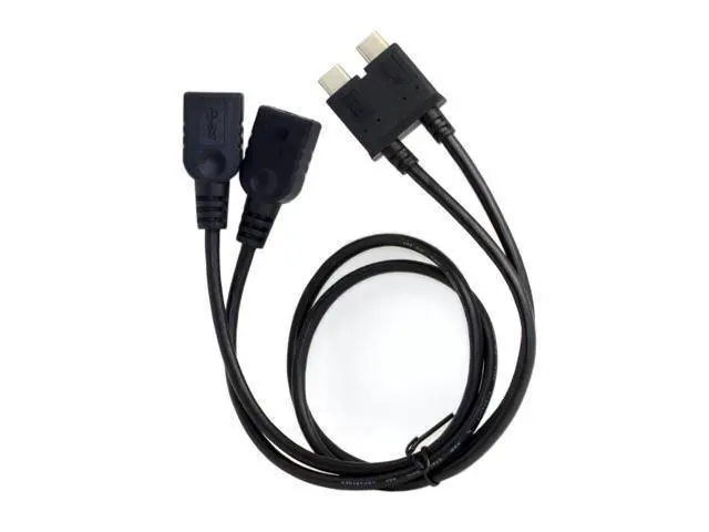 Alt view image 4 of 4 - CYDZ Dual Cable USB 3.1 Type-C to 3.0 A Female OTG Data Cable for 13 inch Laptop Pro