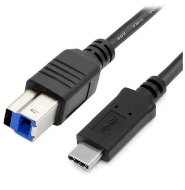 Alt view image 2 of 3 - CYDZ CY USB-C USB 3.1 Type C Male Connector to USB Standard B Male Data Cable for Apple Laptop & Laptop Black