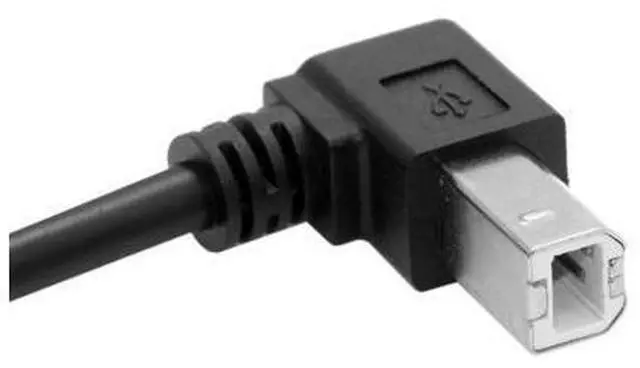 Alt view image 3 of 4 - CYDZ -Cable CY Down Angled USB 2.0 A Male to B Male Up Angled 90 Degree Printer Scanner HDD Cable 35cm