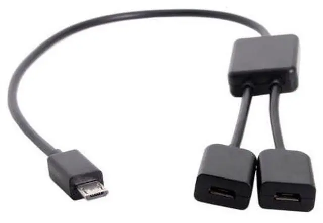 Main image of CYDZ Micro USB to Dual Ports Micro USB Female Hub Cable For Laptop PC & Mouse & Flash Disk