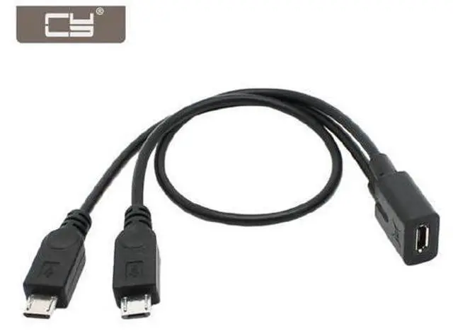 Main image of CYDZ Micro USB Female to 2 Micro USB Male Splitter extension charge cable for Galaxy S5 i9600 S4 I9500 Note2 N7100 S3 I930