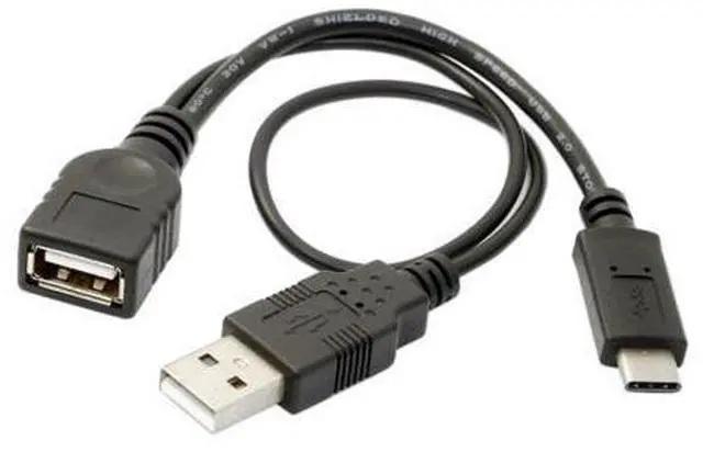 Alt view image 3 of 4 - CYDZ USB-C USB 3.1 Type C Male Connector to A Female OTG Data Cable with Extral Power