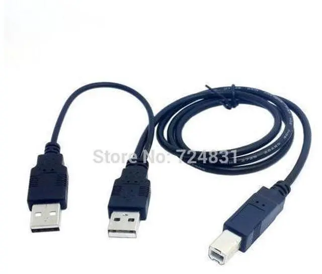 Alt view image 3 of 4 - CYDZ 80cm Dual USB 2.0 Male to Standard B Male Y Cable for Printer & Scanner & External Hard Disk Drive