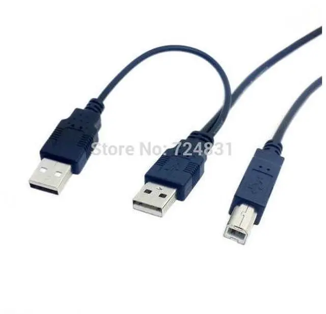Alt view image 2 of 4 - CYDZ 80cm Dual USB 2.0 Male to Standard B Male Y Cable for Printer & Scanner & External Hard Disk Drive