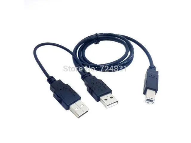 Alt view image 4 of 4 - CYDZ 80cm Dual USB 2.0 Male to Standard B Male Y Cable for Printer & Scanner & External Hard Disk Drive