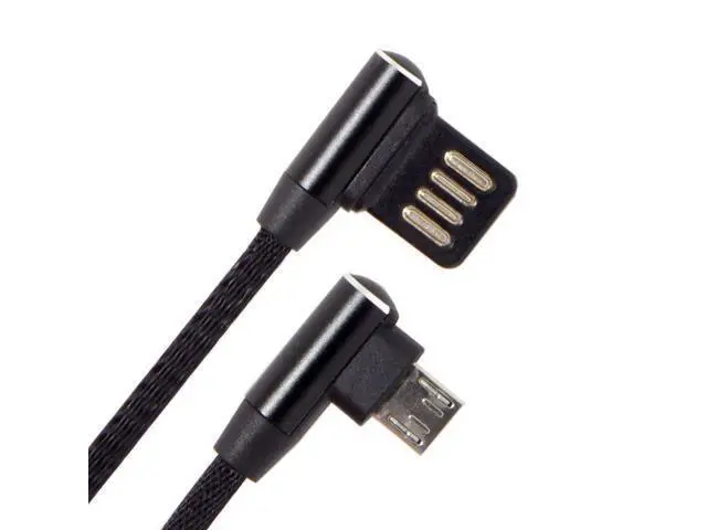Alt view image 4 of 4 - Left Right Angled 90 Degree USB 2.0 Data Cable with Sleeve for Tablet & Phone 15cm to Micro USB 5Pin