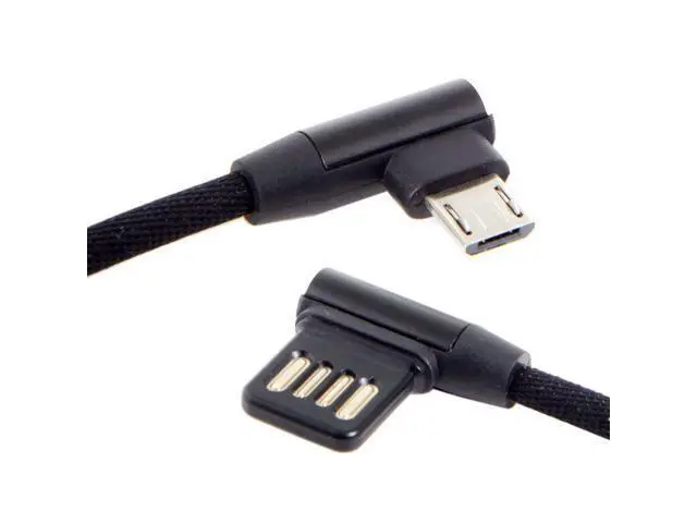 Alt view image 3 of 4 - Left Right Angled 90 Degree USB 2.0 Data Cable with Sleeve for Tablet & Phone 15cm to Micro USB 5Pin