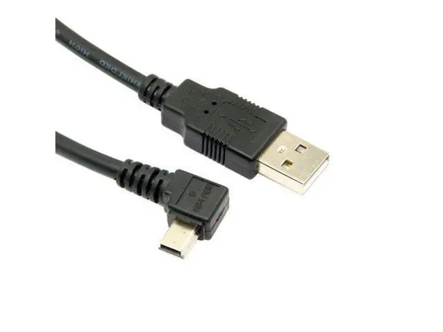 Alt view image 2 of 5 - CableCC Mini USB B Type 5pin Male 90 Degree Left Angled to USB 2.0 Male Data Cable Black 1.8m