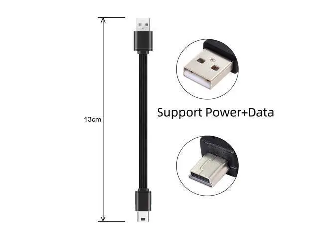 Alt view image 2 of 3 - USB 2.0 Type-A Male to 5Pin Mini USB Male Data Flat Slim FPC Cable for FPV & Disk & Phone 13cm