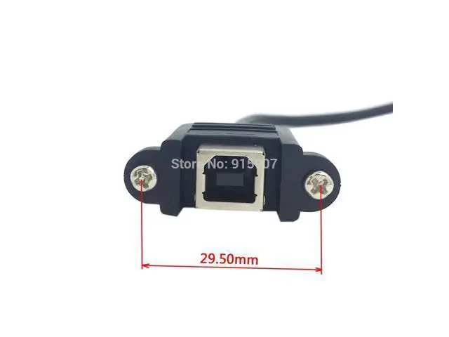 Alt view image 4 of 5 - 50cm USB 2.0 B Type Male to Female Printer Scanner Hard Disk Extension Cable with Screws for Panel Mount