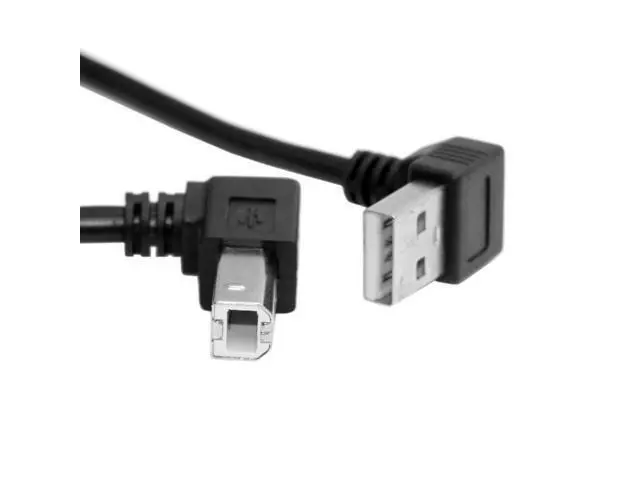 Alt view image 3 of 5 - Down Angled USB 2.0 A Male to B Male 90 Degree Up Angled Printer Scanner HDD Cable 35cm