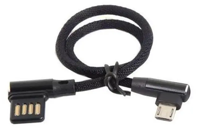 Main image of Micro USB 5Pin to USB 2.0 Left Right Angled 90 Degree Data Cable with Sleeve for Tablet & Phone 15cm
