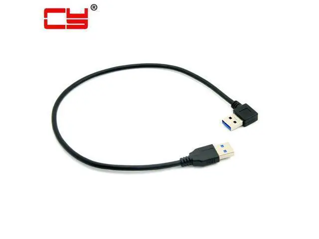 Main image of USB 3.0 A Type Male 90 Degree Right Angled to Straight A Type Male Data Cable Cord for Mobile Hard Disk Drive & SSD 40cm