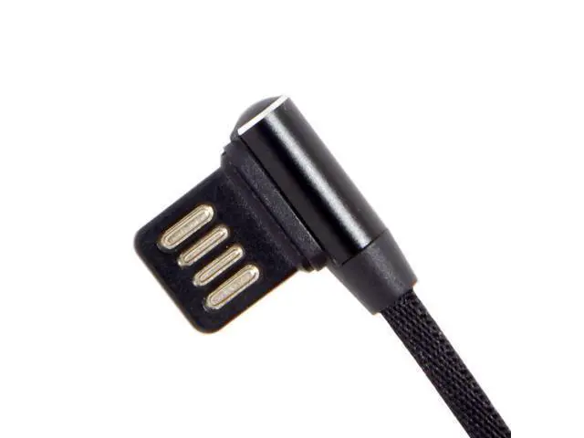 Alt view image 3 of 5 - Type-C USB-C 3.1 to USB 2.0 Left Right Angled 90 Degree Data Cable With Nylon Sleeve Braid for Tablet & Phone 15cm
