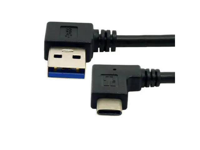 Alt view image 4 of 5 - Chenyang-Cable 0.3M Reversible USB 3.1 USB-C Angled to Left Angled 90 Degree A Male Data Cable