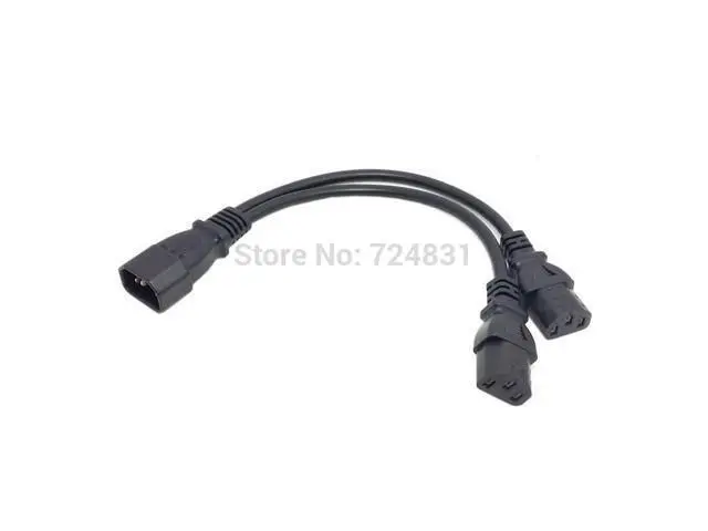 Alt view image 2 of 3 - Y Type Splitter Adapter Cable Cord Single C14 to Dual 5-15R Short Power