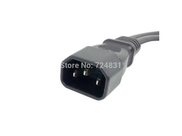 Alt view image 3 of 3 - Y Type Splitter Adapter Cable Cord Single C14 to Dual 5-15R Short Power