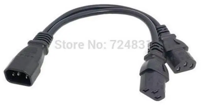 Main image of Y Type Splitter Adapter Cable Cord Single C14 to Dual 5-15R Short Power