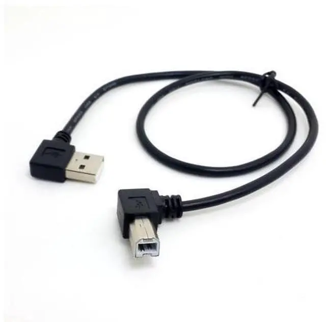 Main image of Left Angled USB 2.0 A Male to B Male 90 Degree Angled Printer Cable 50cm