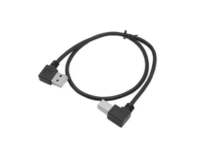 Alt view image 2 of 5 - B Male Angled 90 Degree Printer to Left Angled USB 2.0 A Male Cable 50cm 100cm