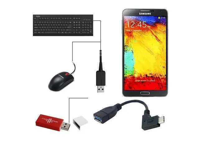 Alt view image 2 of 3 - 90 Degree Right Angled USB-C USB 3.1 Type C Male to A Female OTG Data Cable High Quality for Tablet Mobile Phone Cablecc