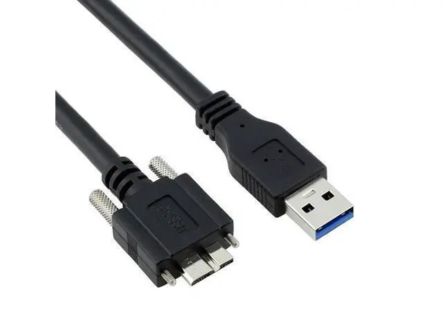 Alt view image 3 of 3 - 5m USB 3.0 Type A Cable Male to Micro USB 3.0 B Male with Mount Panel Screws for Hard Disk Mobile Phone