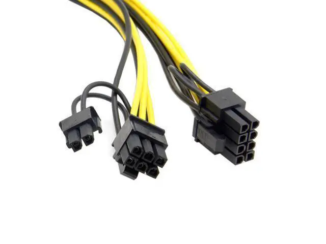 Alt view image 4 of 4 - CYDZ PCI-E PCI Express ATX 6Pin Male to Dual 8Pin & 6Pin Female Video Card Extension Power Splitter Cable
