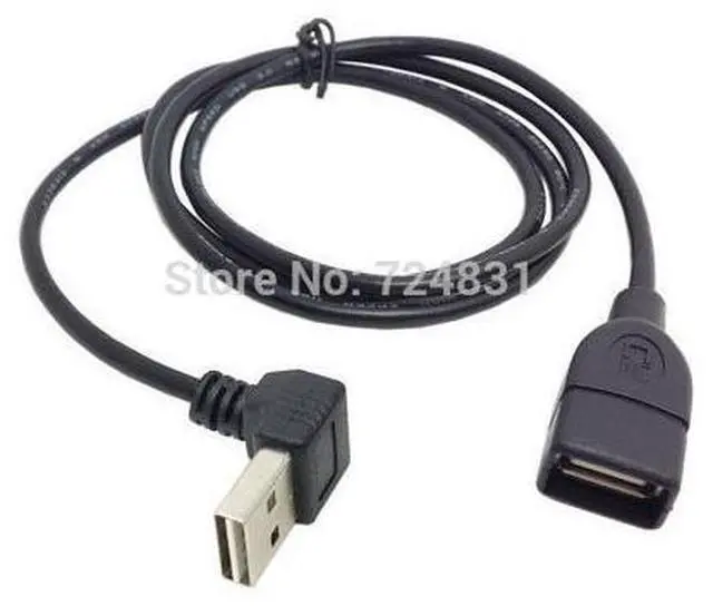 Main image of USB 2.0 Male to Female Extension Cable Reversible Design Up & Down Angled 90 Degree 100cm
