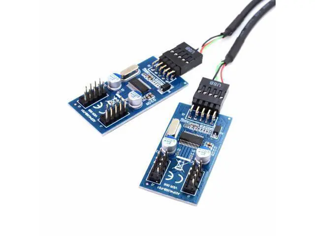 Alt view image 2 of 3 - 9pin USB 2.0 Header 1 to 2 / 4 Female Extension Cable HUB Connector Adapter Port Multilier