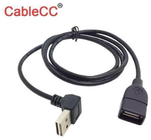 Main image of USB 2.0 Male to Female Reversible Design Up & Down Angled 90 Degree Extension Cable 1m