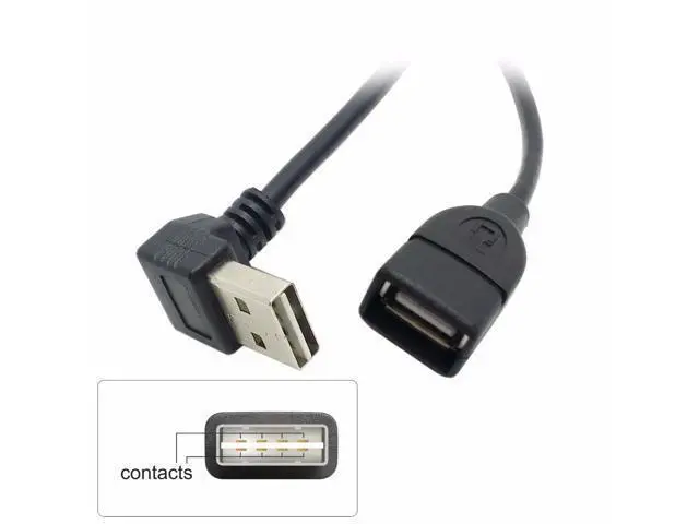 Alt view image 4 of 5 - USB 2.0 Male to Female Reversible Design Up & Down Angled 90 Degree Extension Cable 1m