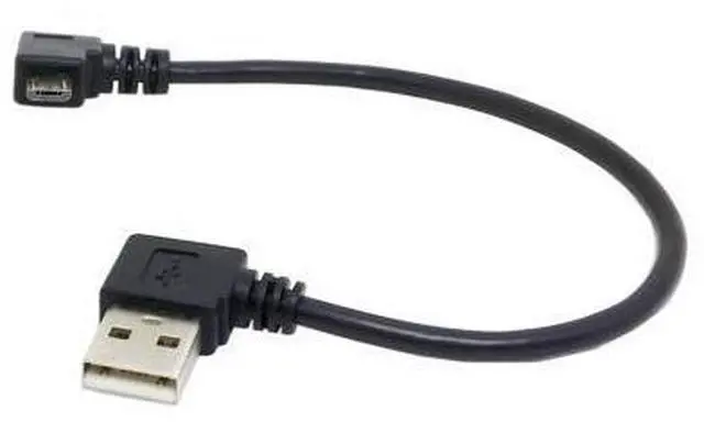 Main image of Left Angled 90 Degree Micro USB Male to USB Left Angled Data Charged Cable 20cm