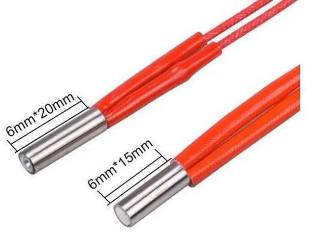 Alt view image 2 of 3 - 3D Printer Parts Mendel 6*20 Cartridge Heater Reprap 12V/24v 30 or 40W with 100CM cable for J-head 3D printer part