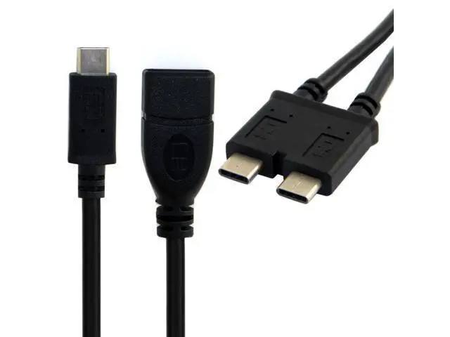 Alt view image 4 of 7 - NGFF Dual Cable USB 3.1 Type-C to USB-C & USB 3.0 Female OTG Data Cable for 13 inch Laptop Pro
