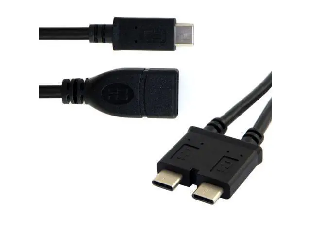 Alt view image 5 of 7 - NGFF Dual Cable USB 3.1 Type-C to USB-C & USB 3.0 Female OTG Data Cable for 13 inch Laptop Pro