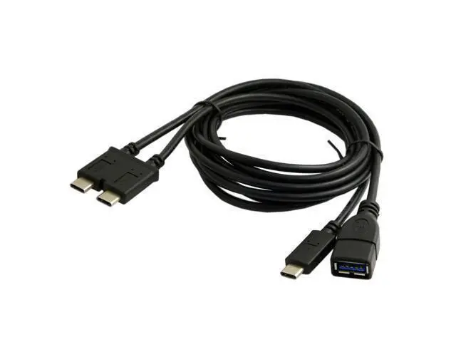 Alt view image 6 of 7 - NGFF Dual Cable USB 3.1 Type-C to USB-C & USB 3.0 Female OTG Data Cable for 13 inch Laptop Pro