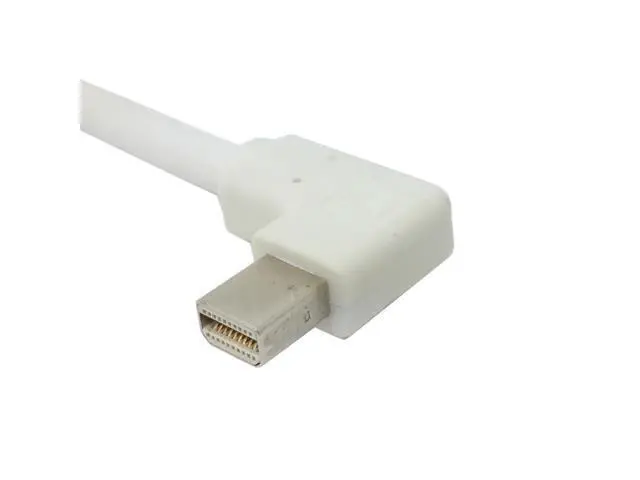 Alt view image 3 of 5 - 90 Degree Right Angled Mini DP DisplayPort Male to VGA RGB Monitor Projector Adapter Cable White Color