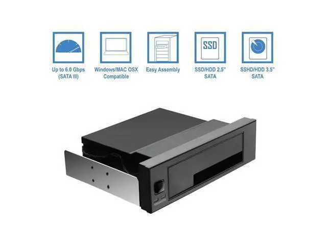 Alt view image 3 of 5 - Universal Hot Swap Mobile Rack for 2.5 Inch or 3.5 Inch SSD/HDD, Internal Tray-Less Hard Drive Backplane Enclosure