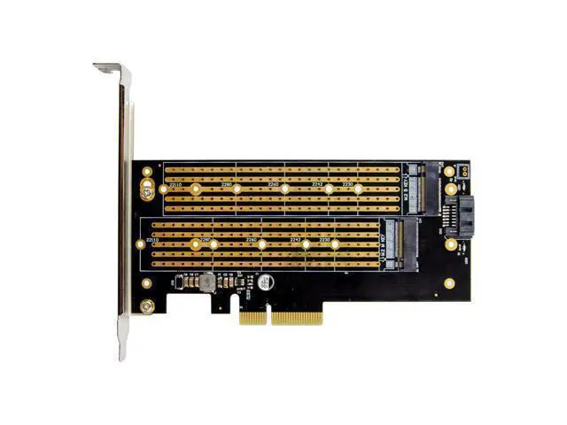 Alt view image 4 of 4 - Adaptateur PCIE pour SATA ou PCI E NVMe SSD, carte d'extension de contrôleur hôte, M.2, clé M B, PCI-E x 4