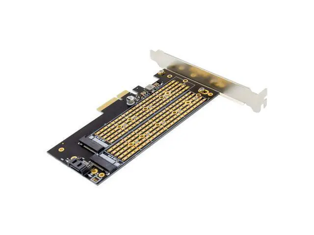 Alt view image 3 of 4 - Adaptateur PCIE pour SATA ou PCI E NVMe SSD, carte d'extension de contrôleur hôte, M.2, clé M B, PCI-E x 4