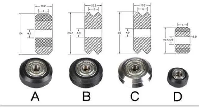 Main image of 1pc CNC Openbuilds Wheels Plastic POM Small Big Passive Round wheel derlin wheel for V-Slot C-Beam CR-10 ender3d printer parts