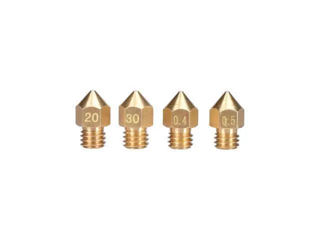 Alt view image 2 of 3 - 10pcs MK8 Nozzle Mix Sizes Extrusion Head Hotend M6 Nozzle 0.3mm/0.4mm/0.5mm For MK8 3D Printer 1.75MM Filament J-head Hotend