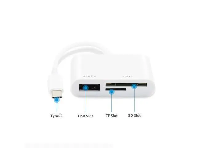 Main image of Port type-c 3 en 1 USB lecteur de carte adaptateur Type C câble SD Micro SD TF caméra connexion pour téléphone portable, avec emballage de vente au détail