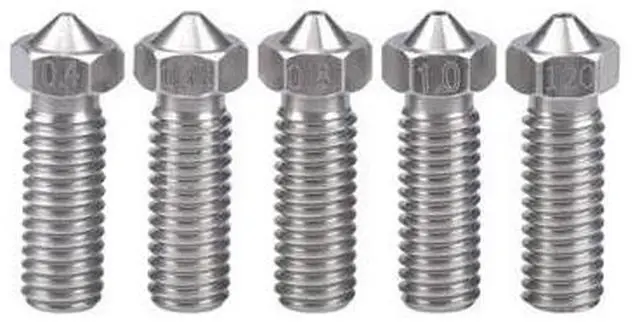 Main image of 3D Printer Volcano Extra Lengthen stainless steel M6 Nozzle All Metal 0.6mm/0.8mm/1.0/1.2mm for 1.75mm/3.0mm