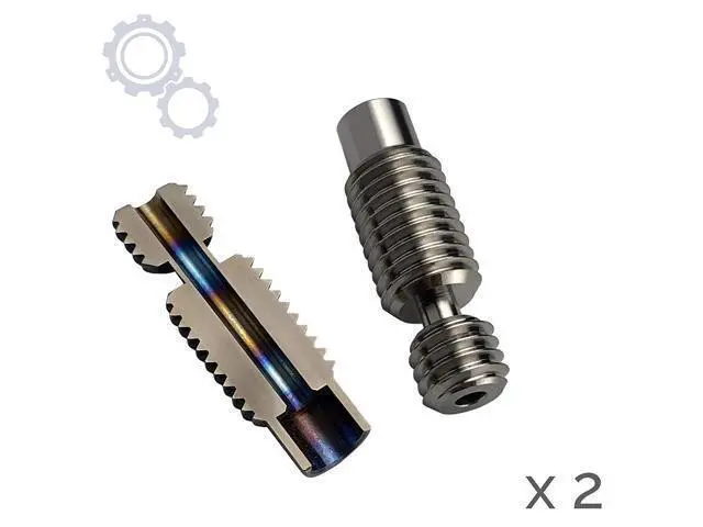Alt view image 2 of 3 - Funssor 2pcs V2.0 1.75mm Titanium V6 heat break, All-Metal V6 hotend titanium throat for PEEK PETG high temperature filament