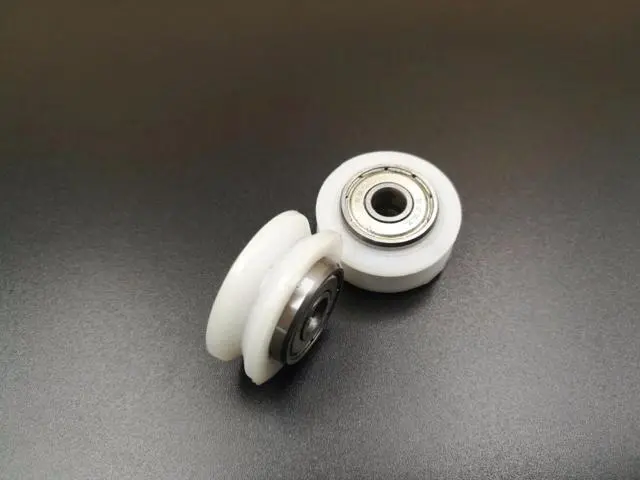 Alt view image 5 of 6 - Funssor CNC machine parts 4mm/5mm bore Openbuilds POM Polycarbonate Dual V Wheel For V Slot Aluminium Linear Extrusion