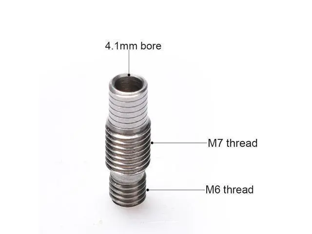 Alt view image 2 of 3 - 1/15PC V6 Throat Heat Break Hotend Throat All Metal Teflonto Tube Stainless Steel for 1.75/3.0mm Bowden Direct V6 J-head Hotend