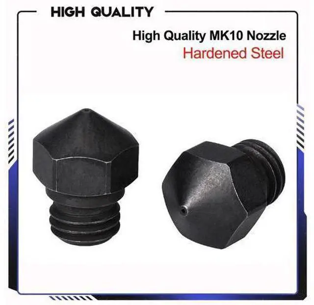 Main image of High temperature Hardened Steel MK10 Nozzle 3D printer Parts for Carbon fiber 0.2/0.4/0.6/0.8mm M7 for E3D HOTEND Extruder