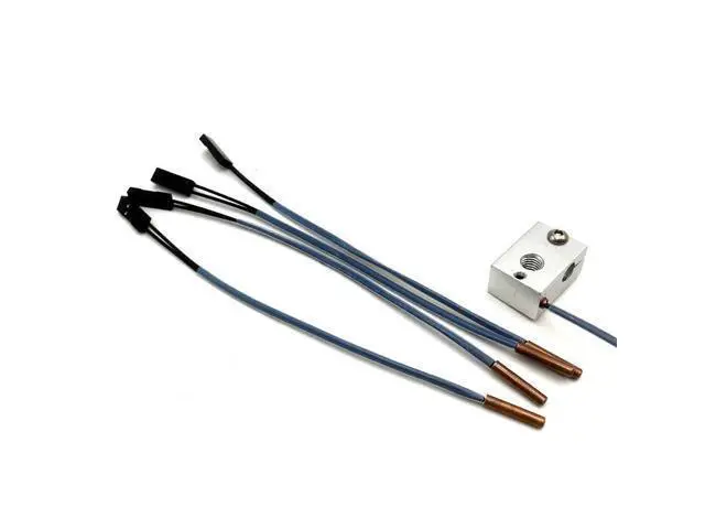 Alt view image 2 of 3 - Funssor shibaura 3950 100K Cartridge thermistor 3x15mm red copper head Temperature Sensor V6 3D printer parts made in Japan