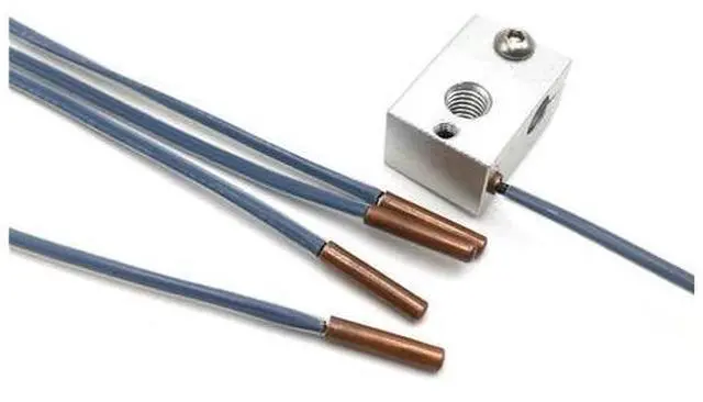 Main image of Funssor shibaura 3950 100K Cartridge thermistor 3x15mm red copper head Temperature Sensor V6 3D printer parts made in Japan